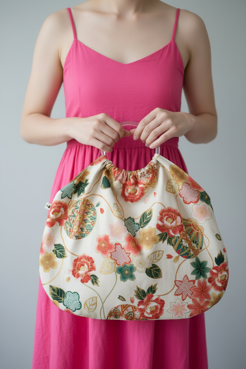 Bolso de aros blanco y dorado