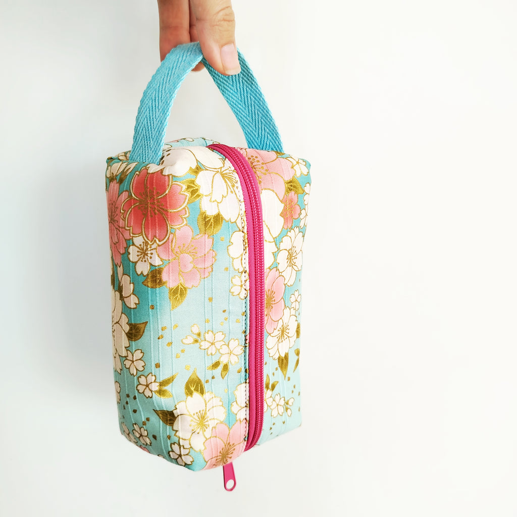Neceser box satin sakura turquesa
