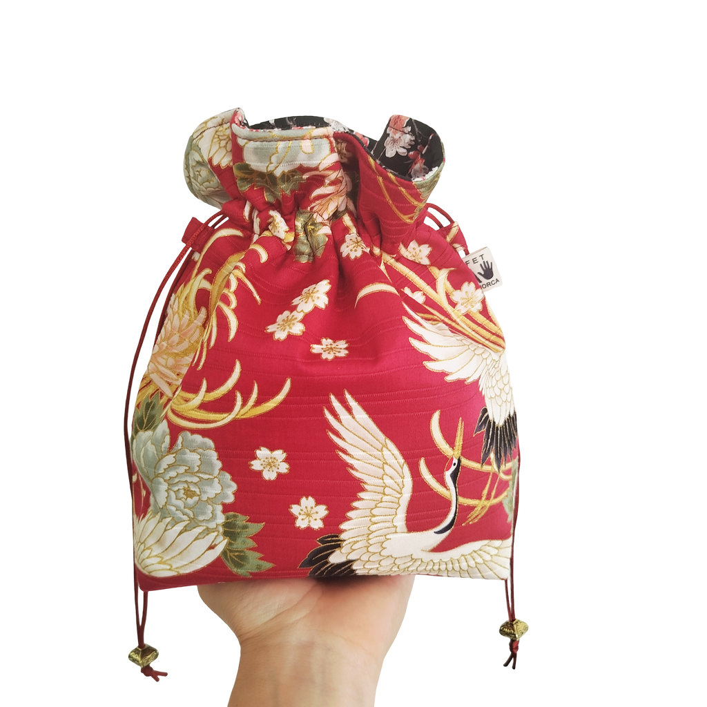 Bombonera satin grullas rojo