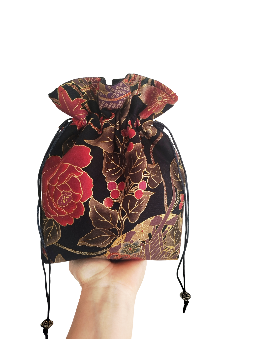 Bombonera negra rosas