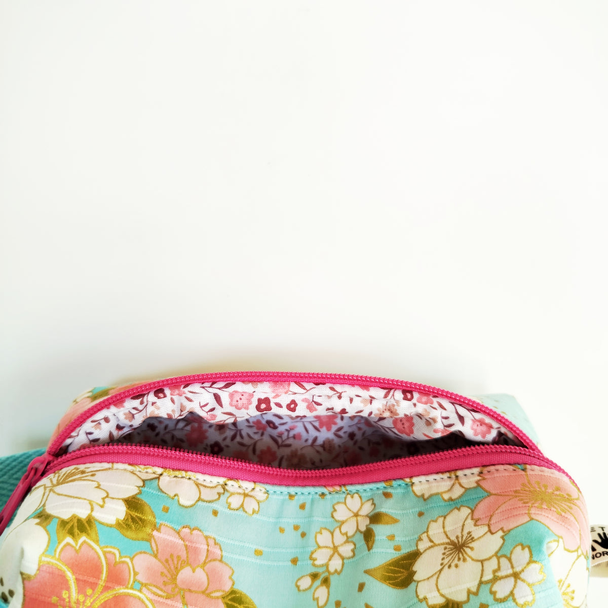 Neceser box satin sakura turquesa