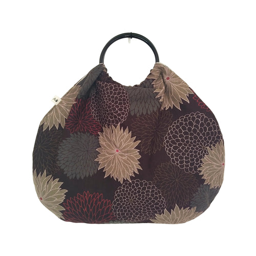 Bolso de aros flores oscuro