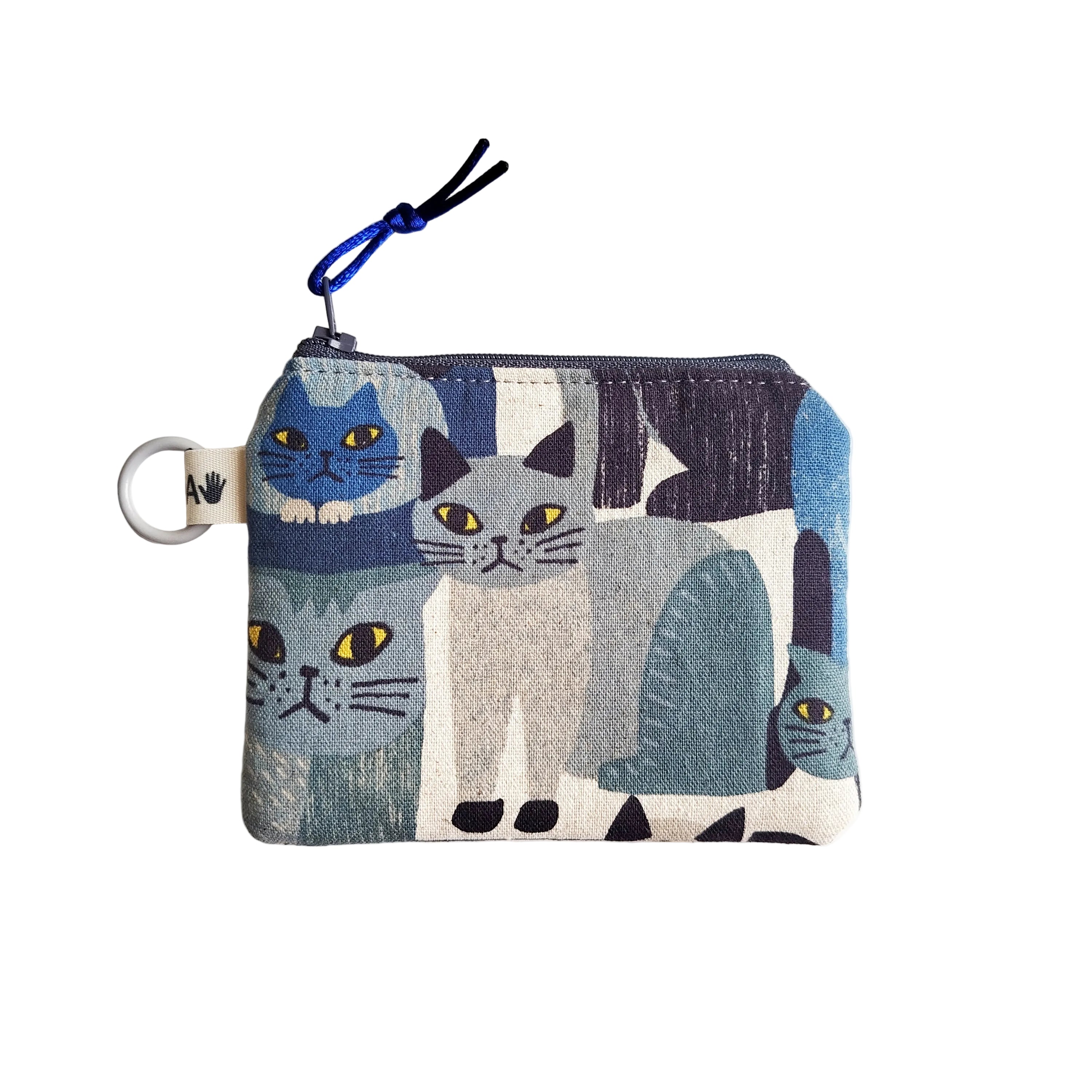 Monedero gatos gris y azul