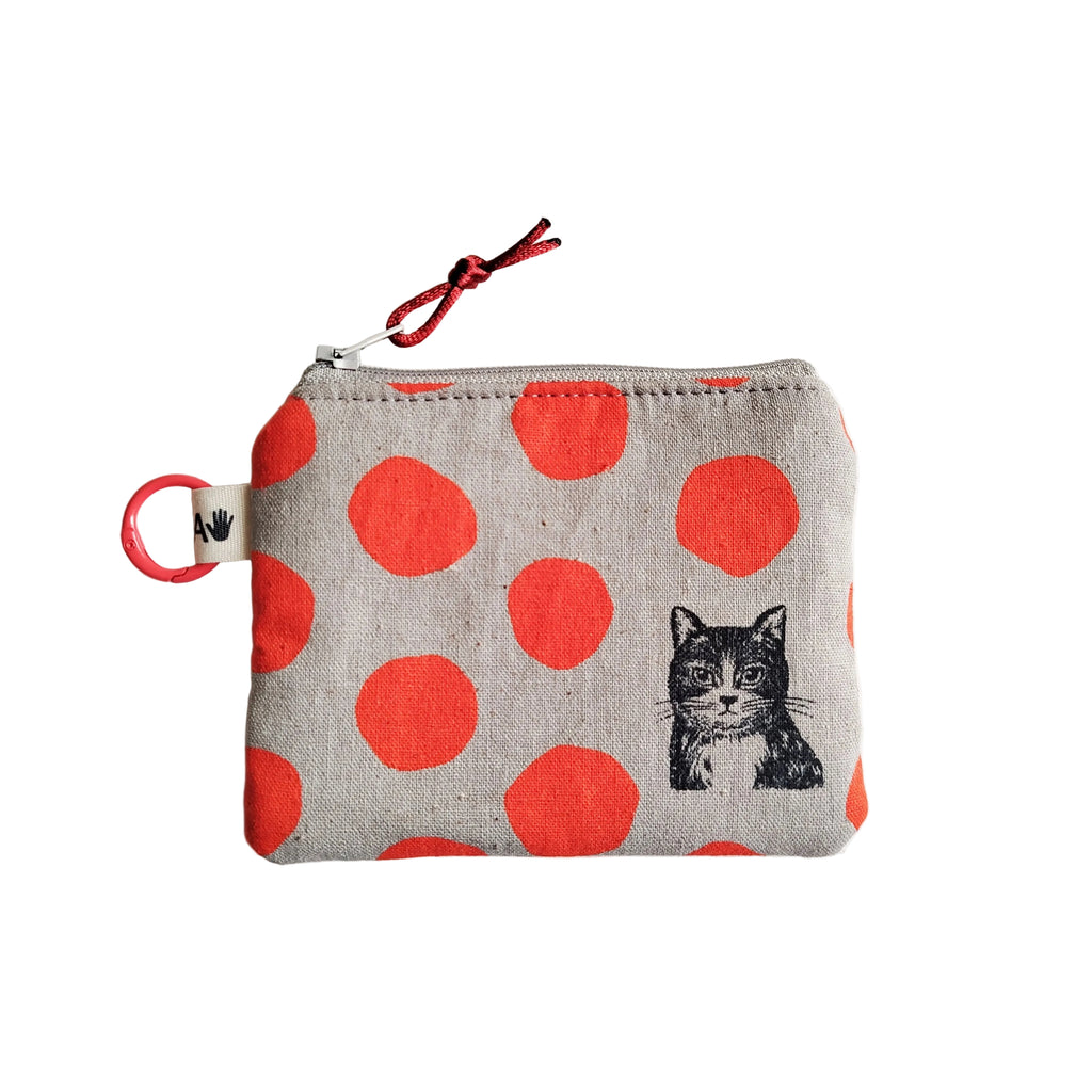 Monedero gato lunares rojos