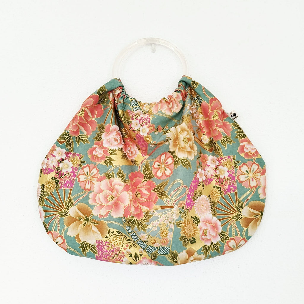Bolso de aros flores rosas