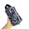 Neceser azul y beige carpas