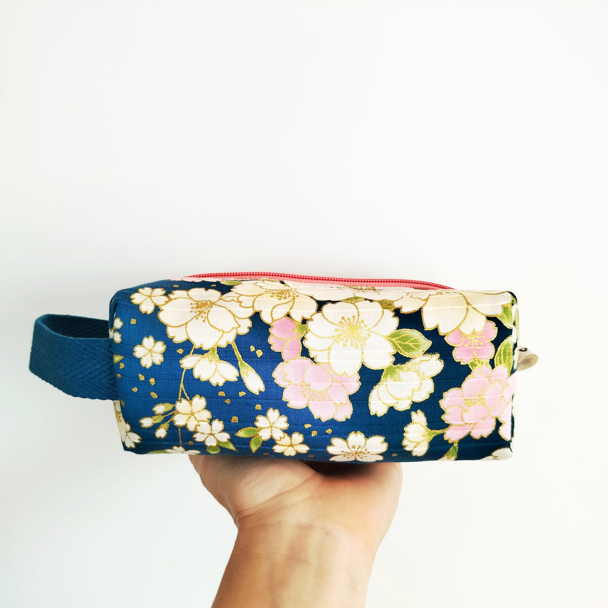 Neceser box satin sakura azul oscuro