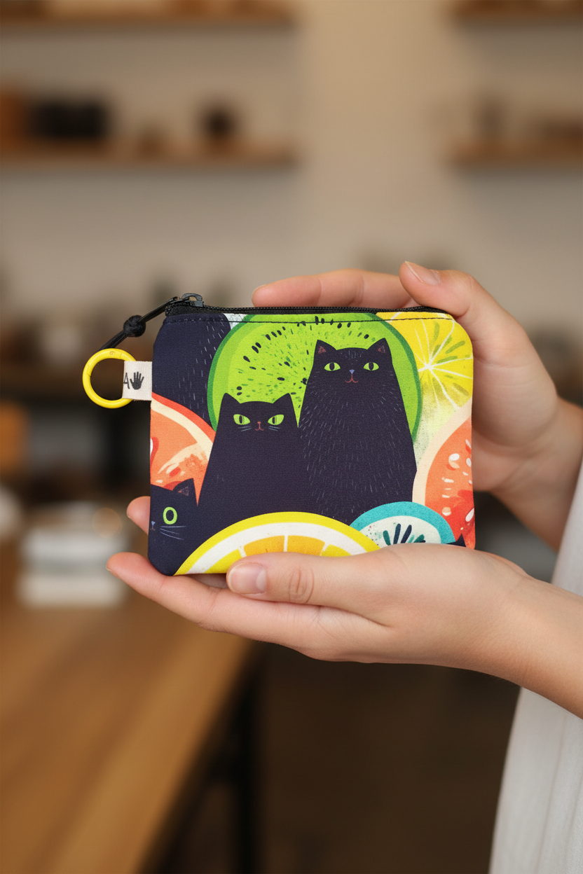 Monedero gatos y cítricos