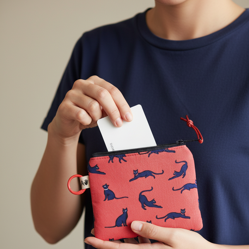 Monedero gatos azul coral